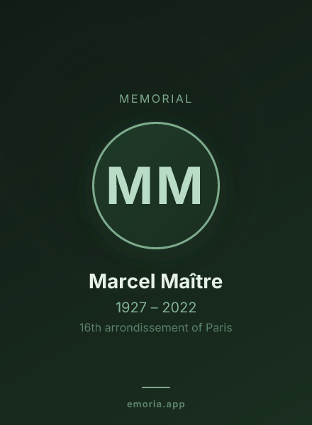 Memorial portrait of Marcel Maître