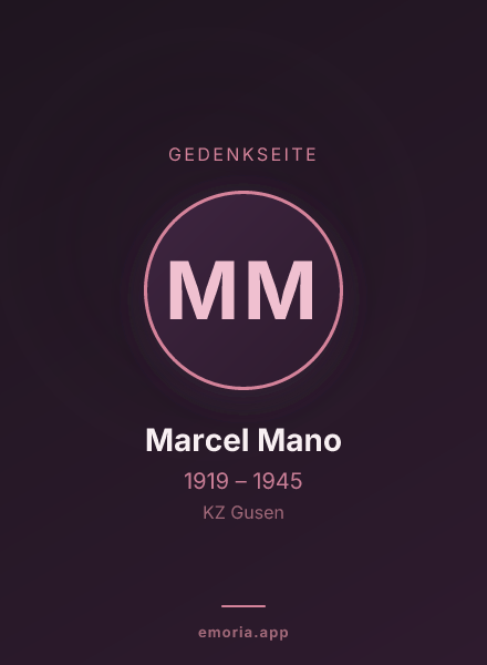 Gedenkportrait von Marcel Mano