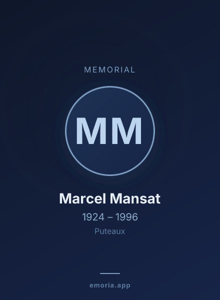 Memorial portrait of Marcel Mansat