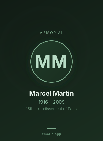 Memorial portrait of Marcel Martin
