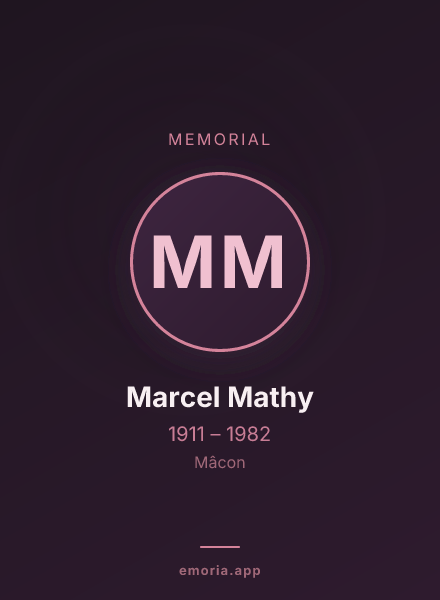 Memorial portrait of Marcel Mathy