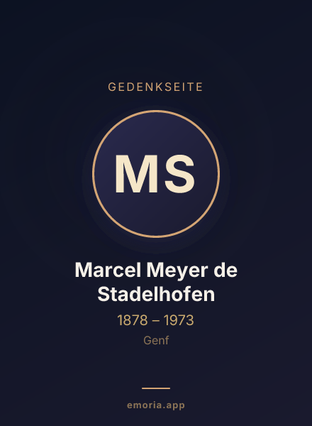 Gedenkportrait von Marcel Meyer de Stadelhofen