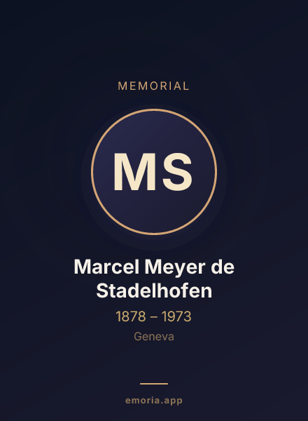 Memorial portrait of Marcel Meyer de Stadelhofen