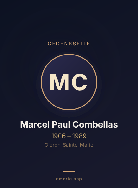 Gedenkportrait von Marcel Paul Combellas