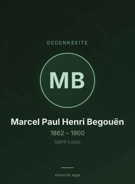 Gedenkportrait von Marcel Paul Henri Begouën