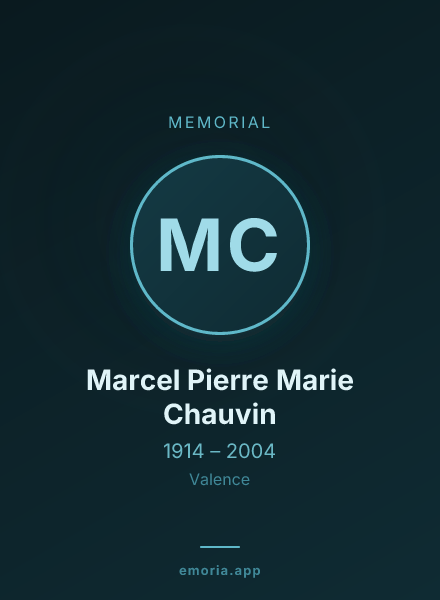 Memorial portrait of Marcel Pierre Marie Chauvin