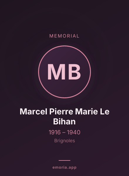 Memorial portrait of Marcel Pierre Marie Le Bihan