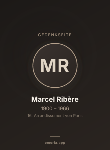 Gedenkportrait von Marcel Ribère