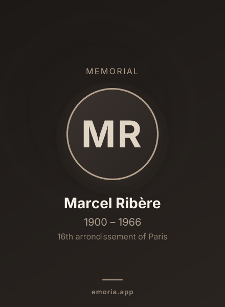 Memorial portrait of Marcel Ribère