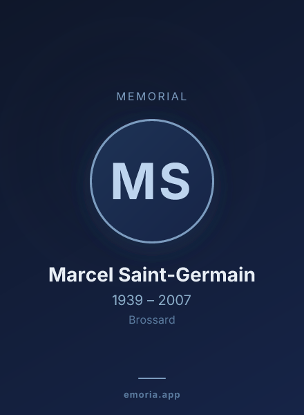 Memorial portrait of Marcel Saint-Germain