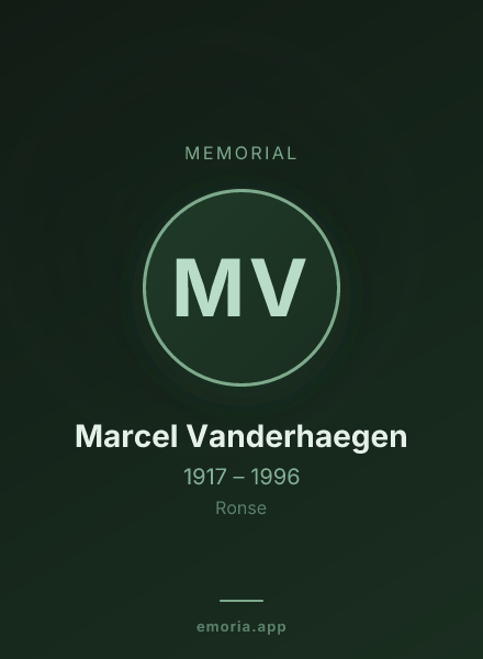 Memorial portrait of Marcel Vanderhaegen