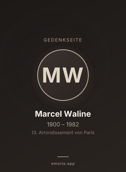 Gedenkportrait von Marcel Waline
