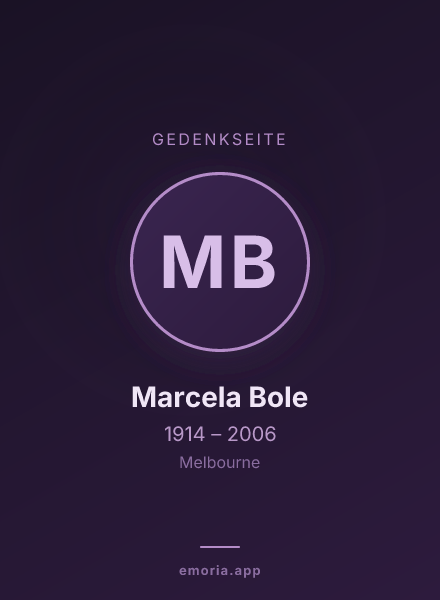 Gedenkportrait von Marcela Bole