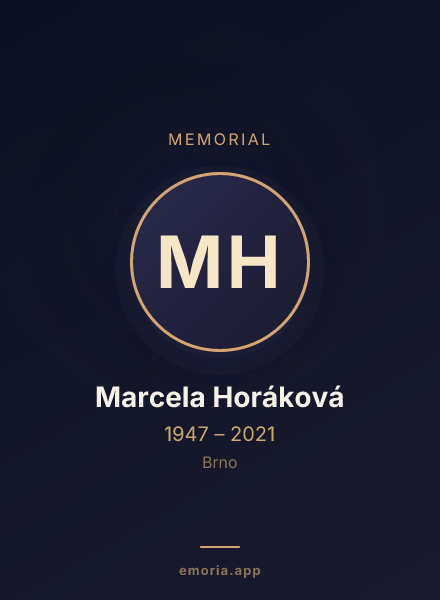 Memorial portrait of Marcela Horáková