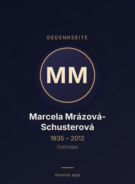 Gedenkportrait von Marcela Mrázová-Schusterová