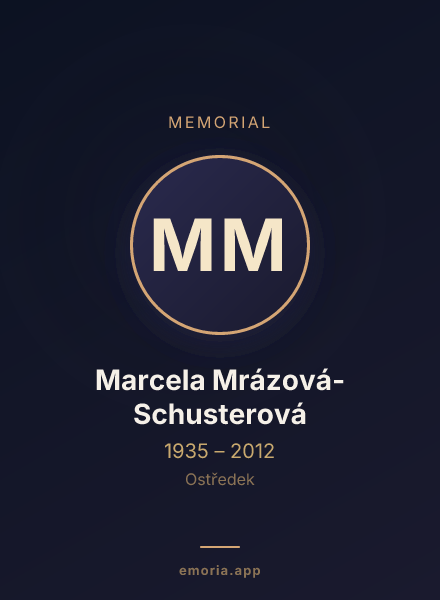 Memorial portrait of Marcela Mrázová-Schusterová