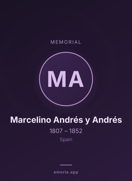 Memorial portrait of Marcelino Andrés y Andrés