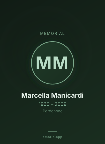 Memorial portrait of Marcella Manicardi