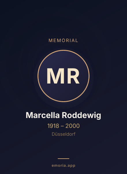Memorial portrait of Marcella Roddewig