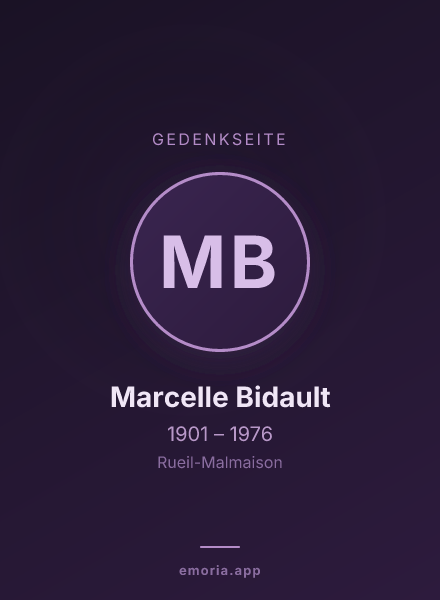 Gedenkportrait von Marcelle Bidault
