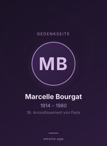 Gedenkportrait von Marcelle Bourgat