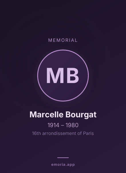 Memorial portrait of Marcelle Bourgat