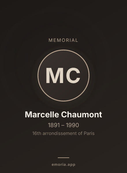 Memorial portrait of Marcelle Chaumont