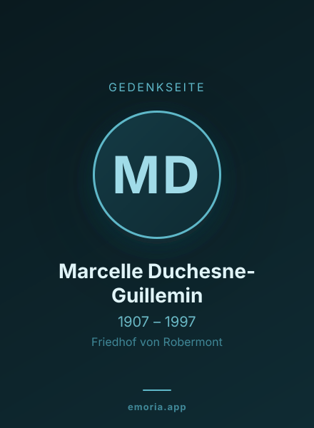 Gedenkportrait von Marcelle Duchesne-Guillemin