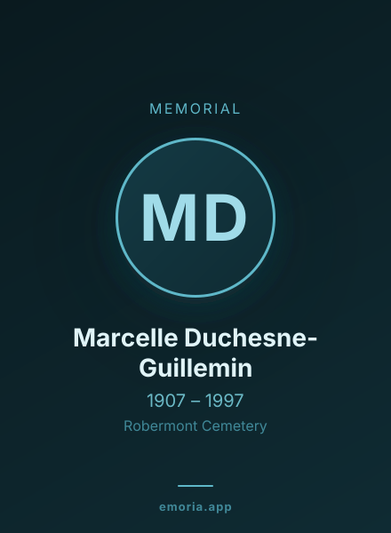 Memorial portrait of Marcelle Duchesne-Guillemin