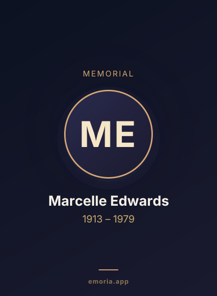 Memorial portrait of Marcelle Edwards