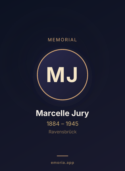 Memorial portrait of Marcelle Jury
