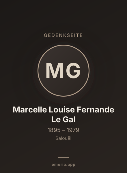 Gedenkportrait von Marcelle Louise Fernande Le Gal
