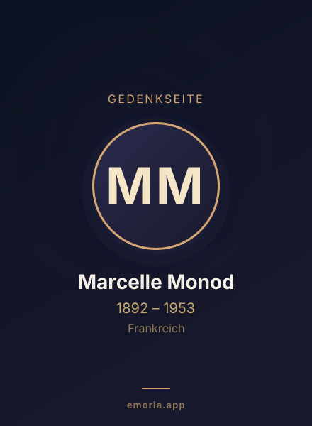 Gedenkportrait von Marcelle Monod