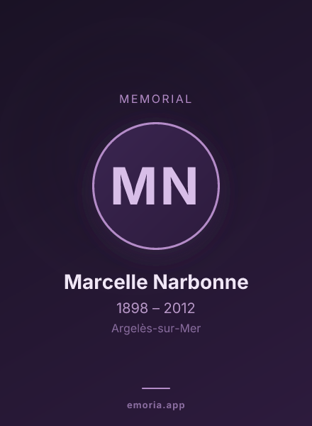 Memorial portrait of Marcelle Narbonne