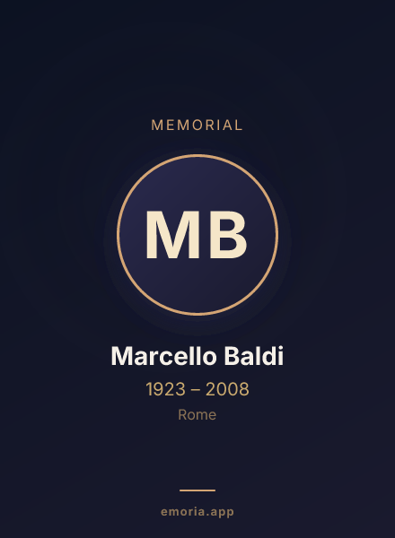 Memorial portrait of Marcello Baldi