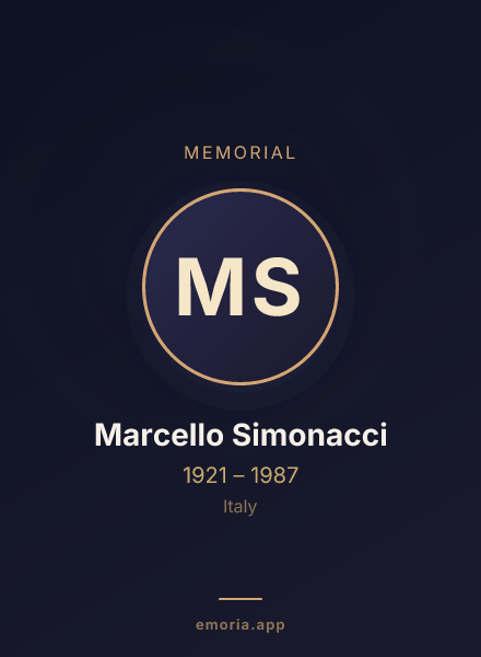Memorial portrait of Marcello Simonacci