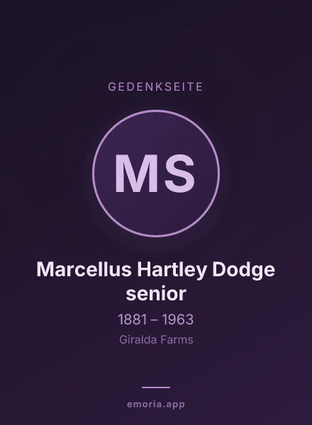 Gedenkportrait von Marcellus Hartley Dodge senior