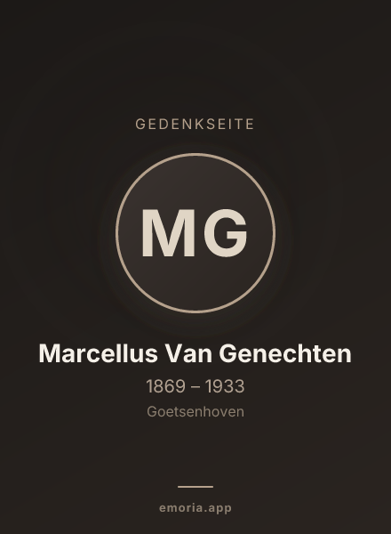 Gedenkportrait von Marcellus Van Genechten