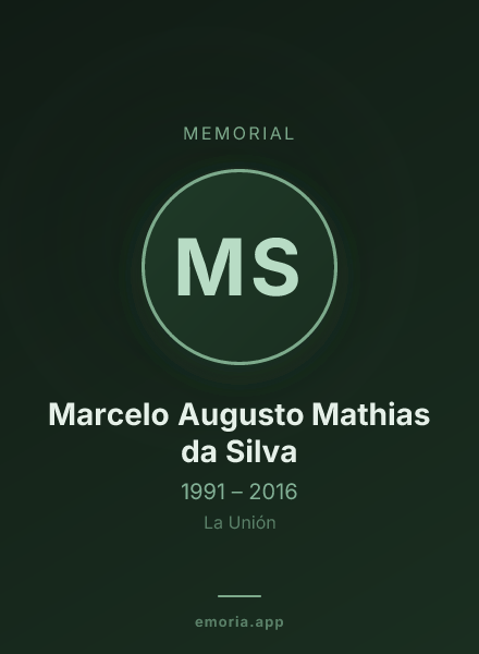Memorial portrait of Marcelo Augusto Mathias da Silva