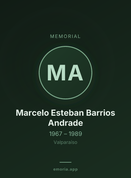 Memorial portrait of Marcelo Esteban Barrios Andrade