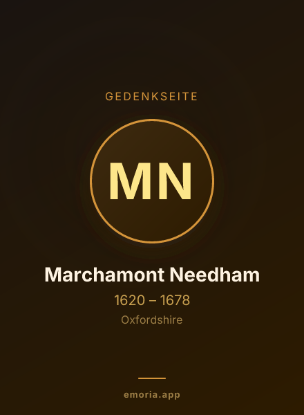 Gedenkportrait von Marchamont Needham