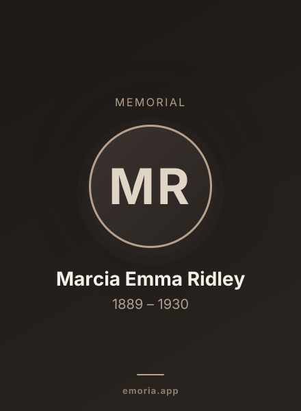 Memorial portrait of Marcia Emma Ridley