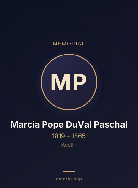 Memorial portrait of Marcia Pope DuVal Paschal