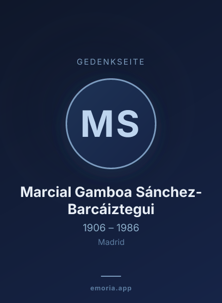 Gedenkportrait von Marcial Gamboa Sánchez-Barcáiztegui
