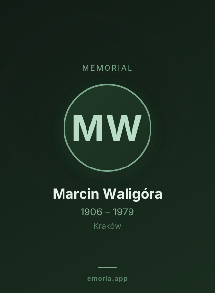 Memorial portrait of Marcin Waligóra