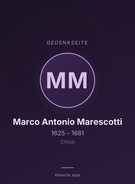 Gedenkportrait von Marco Antonio Marescotti
