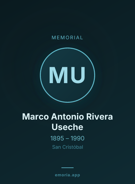 Memorial portrait of Marco Antonio Rivera Useche