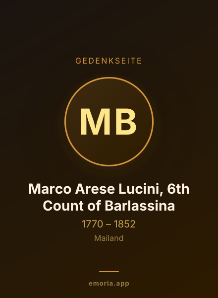 Gedenkportrait von Marco Arese Lucini, 6th Count of Barlassina