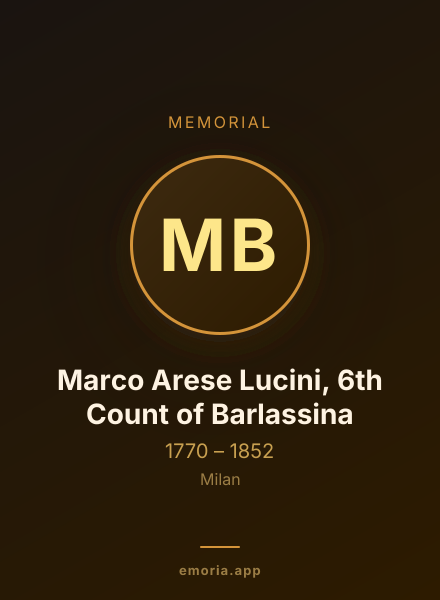 Memorial portrait of Marco Arese Lucini, 6th Count of Barlassina
