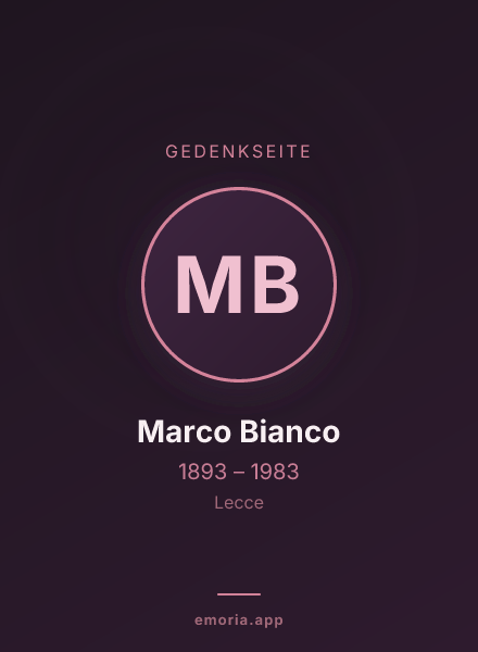 Gedenkportrait von Marco Bianco